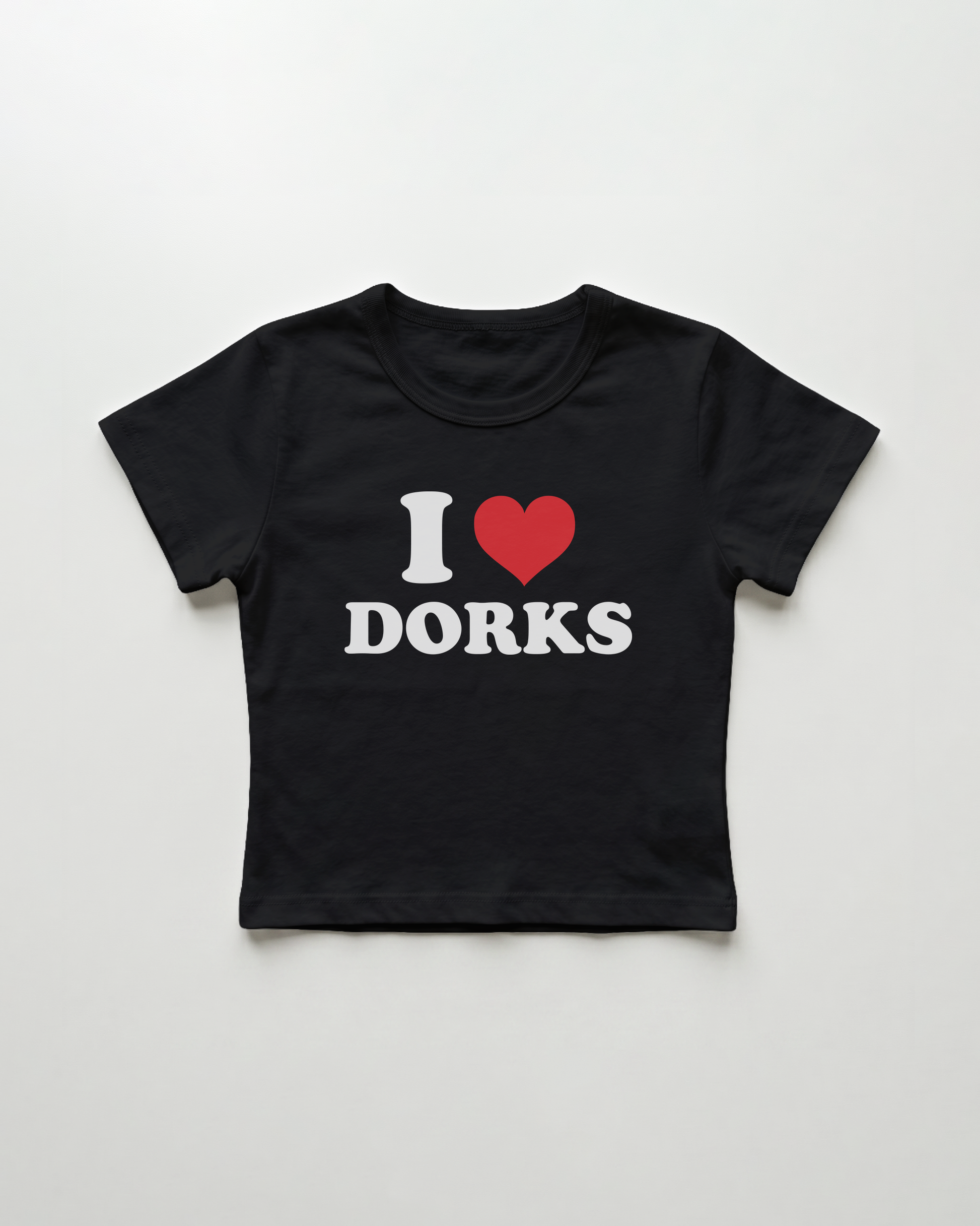 I love dorks cropped Baby Tee Schwarz | Lolita Sinz
