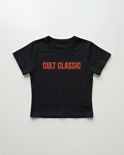 cult classic cropped Baby Tee Schwarz | Lolita Sinz