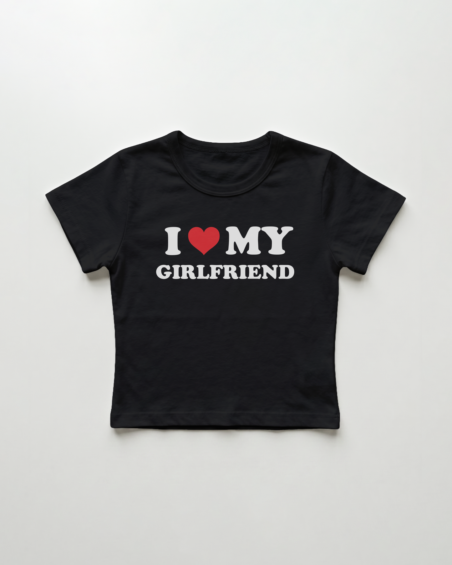 I love my girlfriend cropped Baby Tee Schwarz | Lolita Sinz