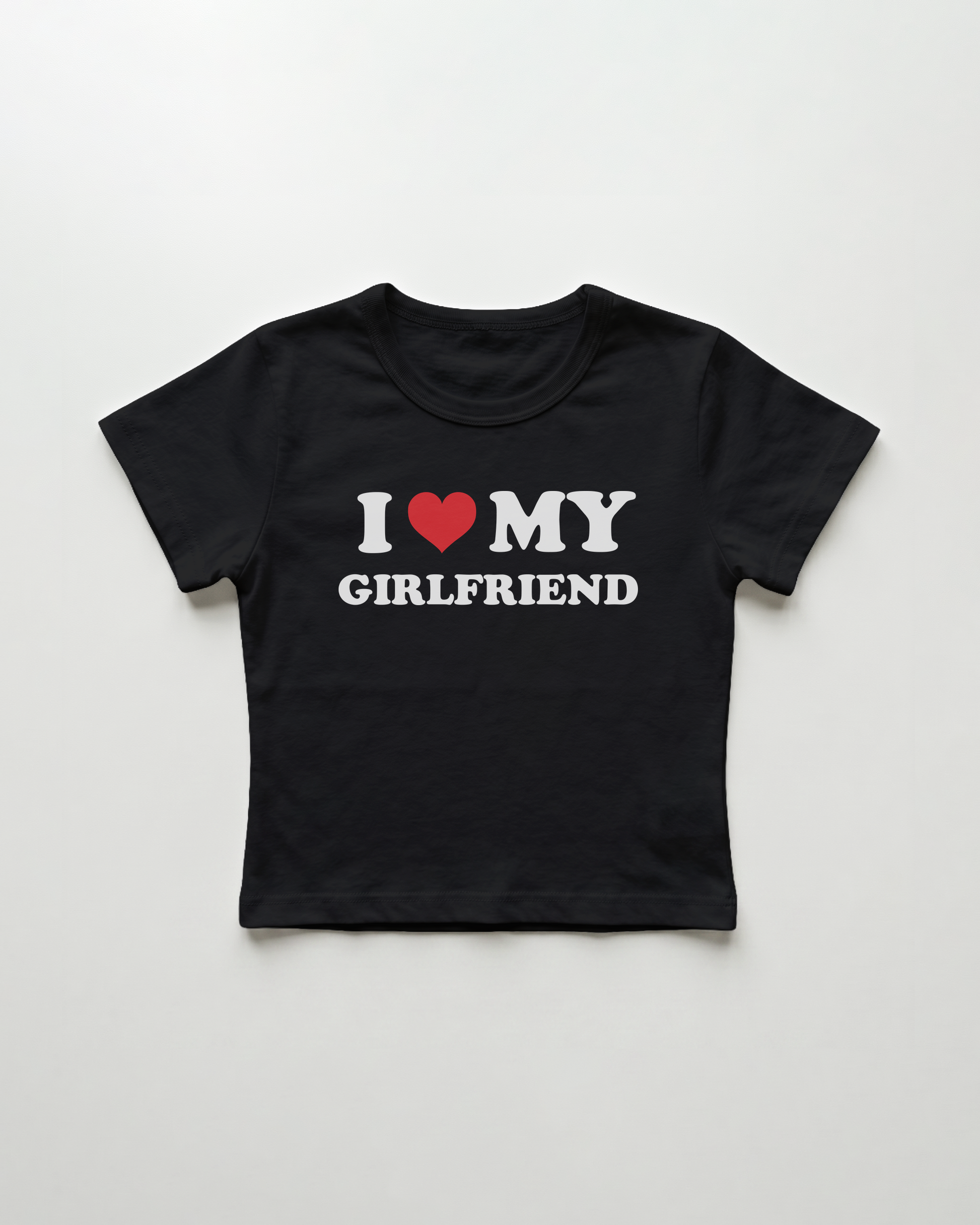 I love my girlfriend cropped Baby Tee Schwarz | Lolita Sinz