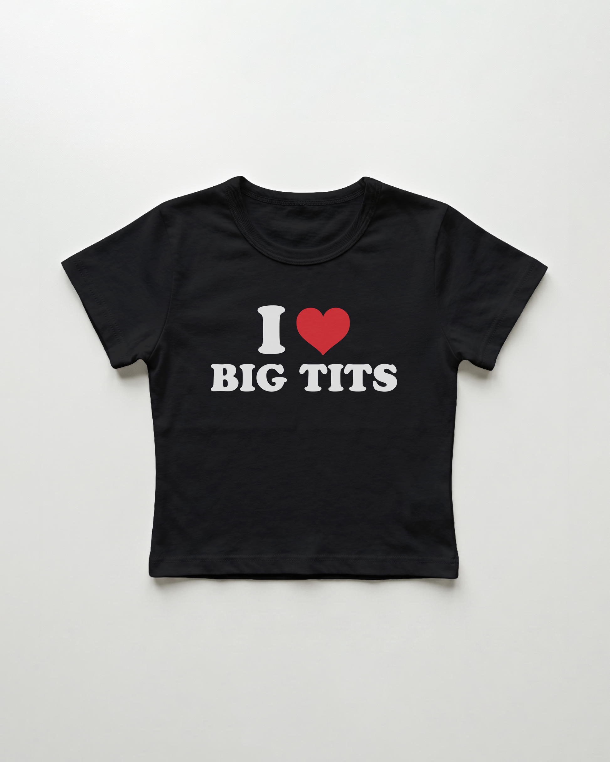 I love big tits cropped Baby Tee Schwarz | Lolita Sinz