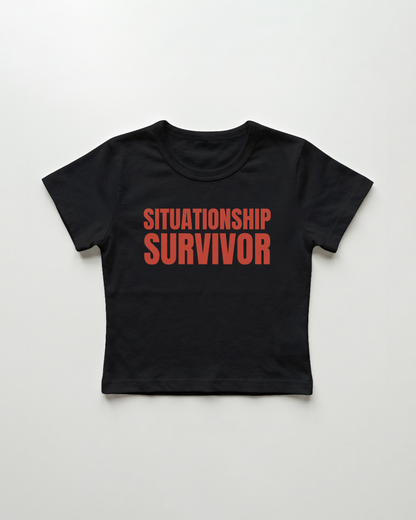 situationship survivor cropped Baby Tee