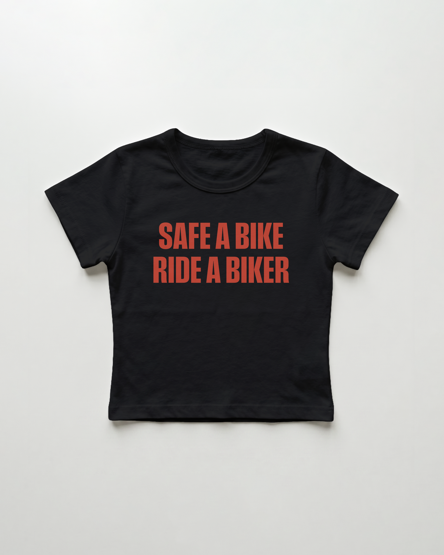 safe a bike ride a biker cropped Baby Tee