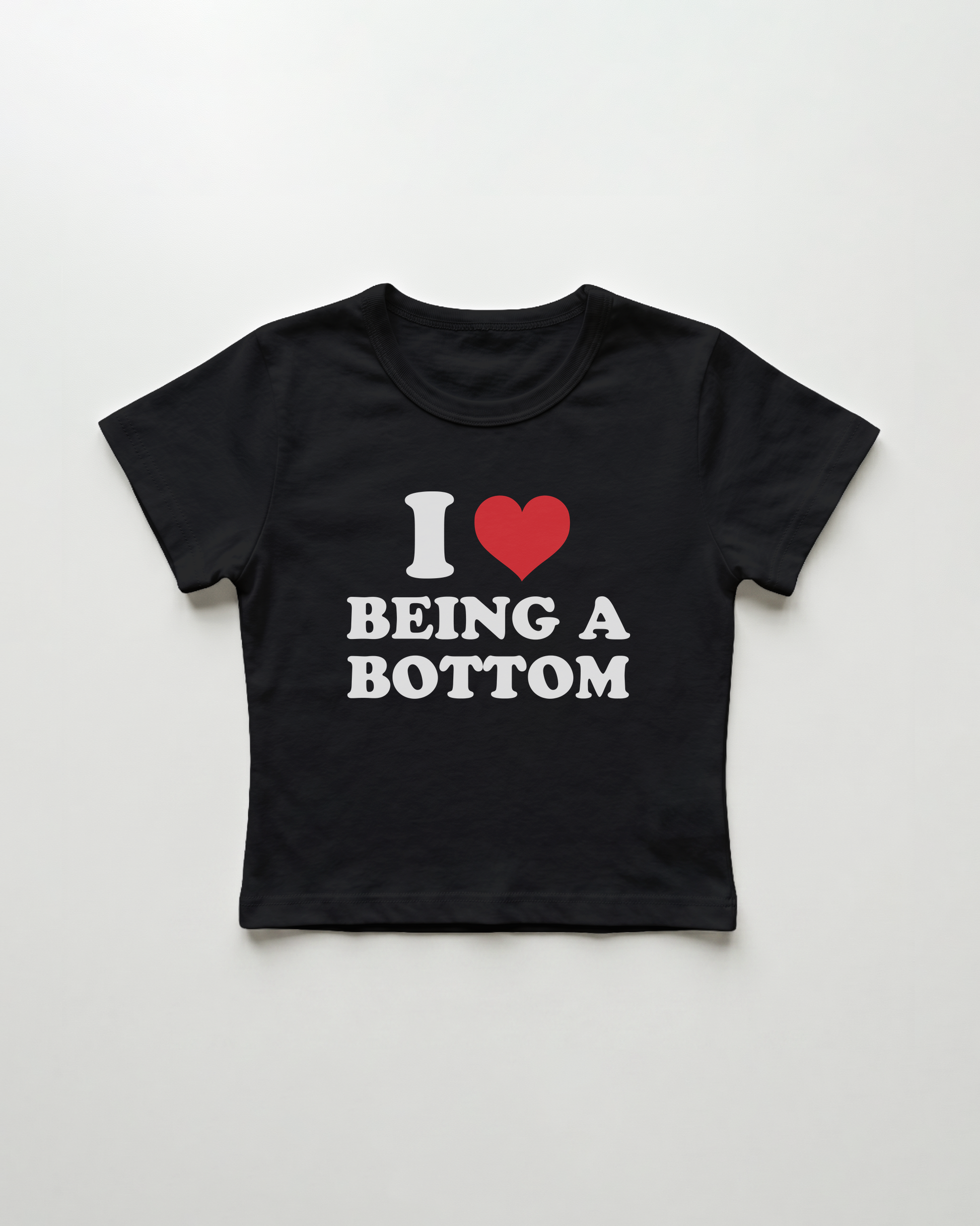 I love being a bottom cropped Baby Tee Schwarz | Lolita Sinz