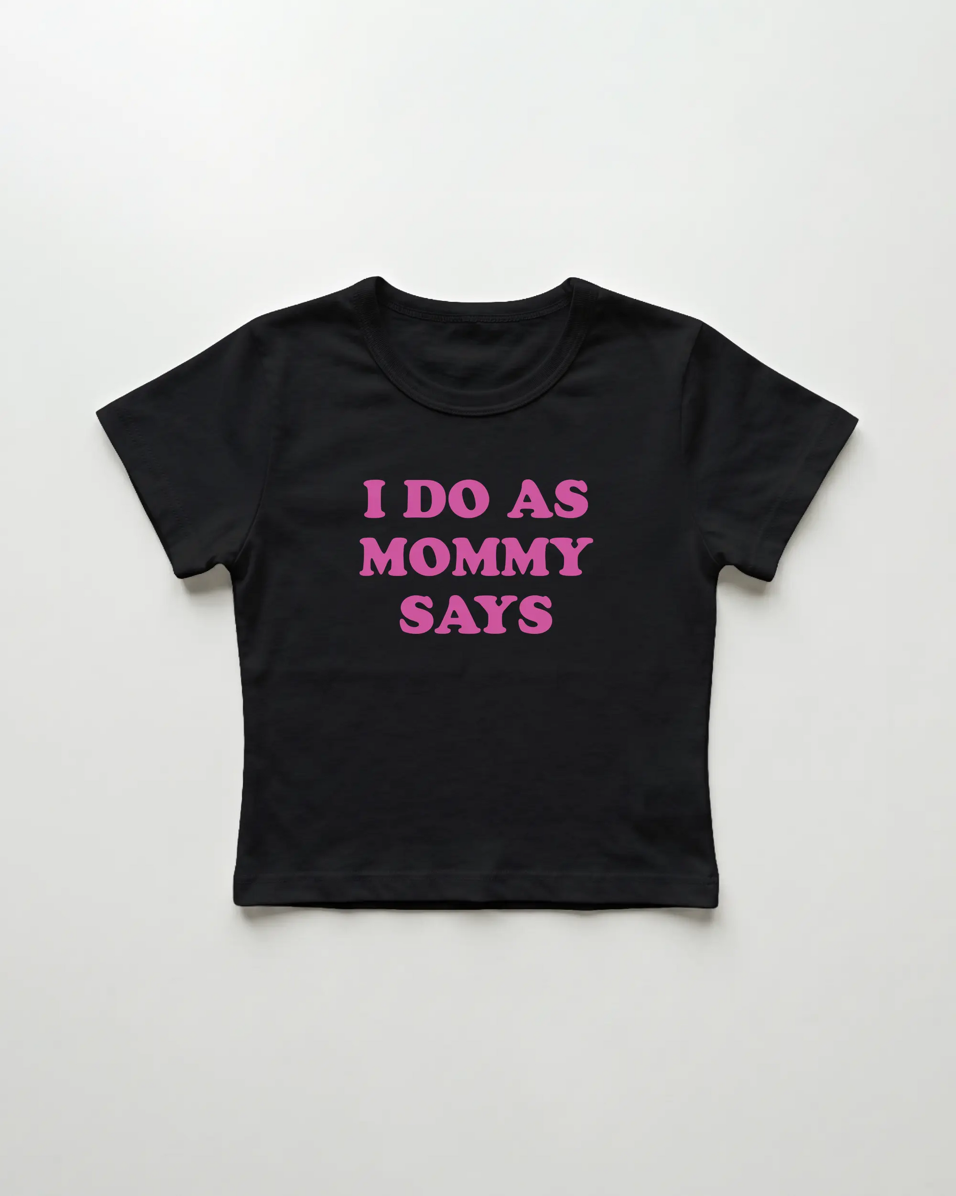 I do as mommy says cropped Baby Tee Schwarz | Lolita Sinz