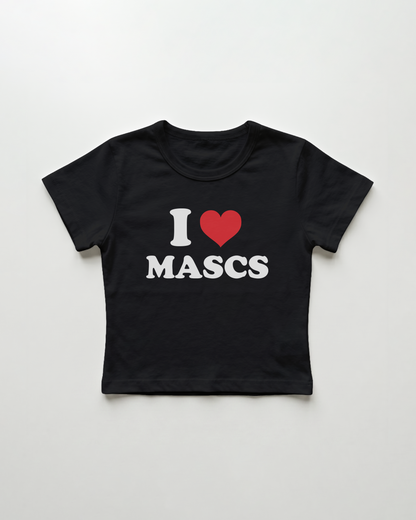 I love mascs cropped Baby Tee Schwarz | Lolita Sinz