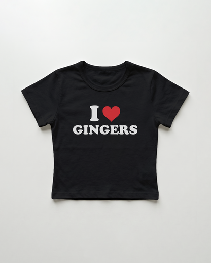 I love gingers cropped Baby Tee Schwarz | Lolita Sinz
