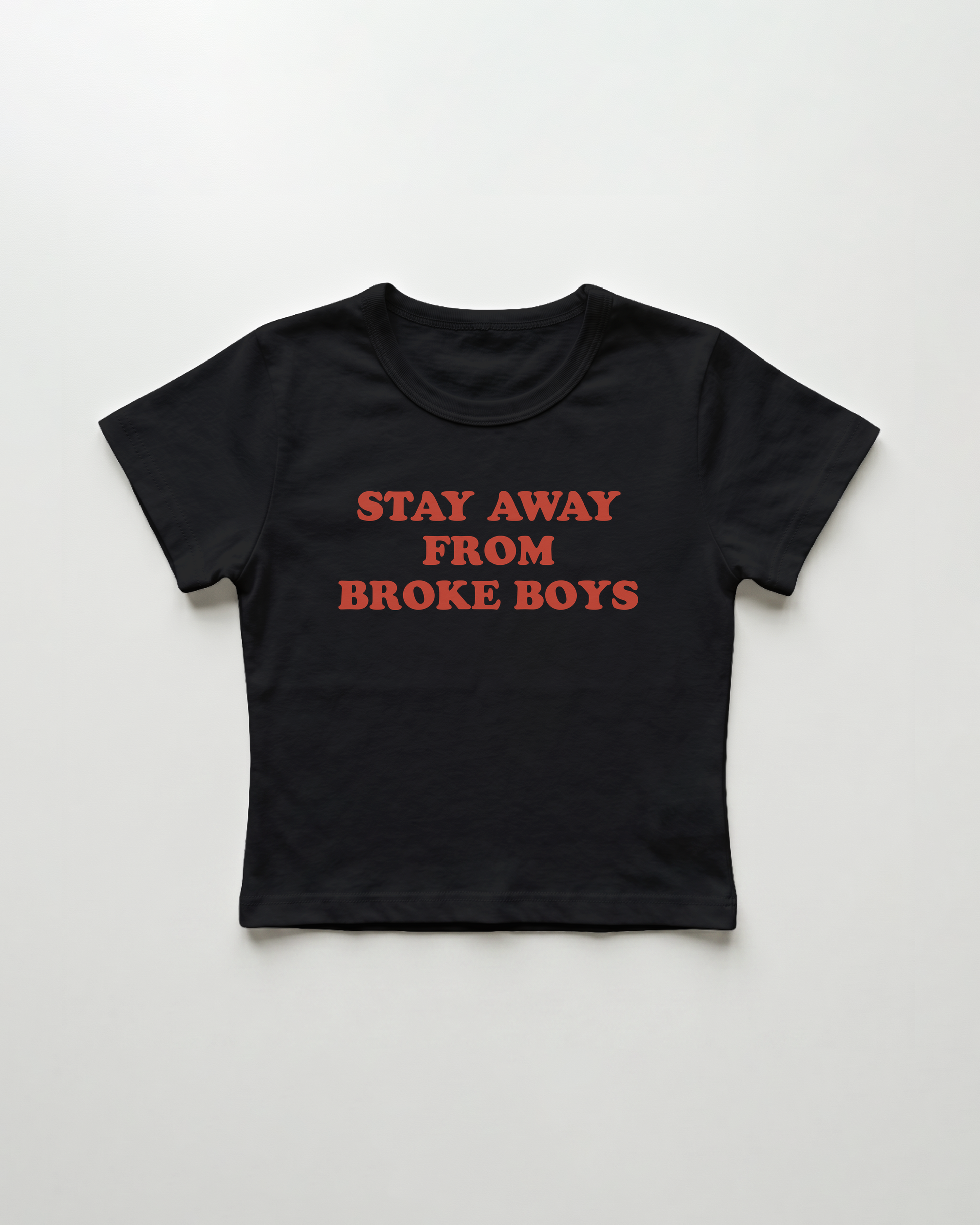 stay away from broke boys cropped Baby Tee Schwarz | Lolita Sinz