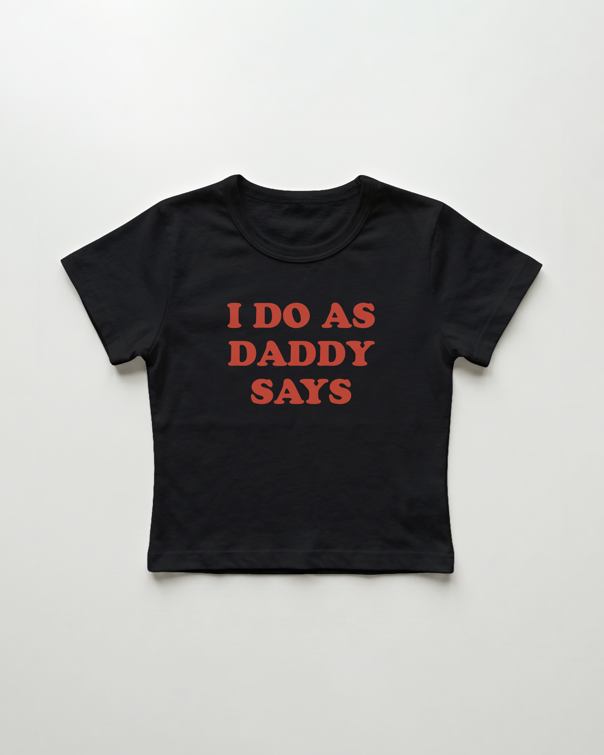 I do as daddy says cropped Baby Tee Schwarz | Lolita Sinz