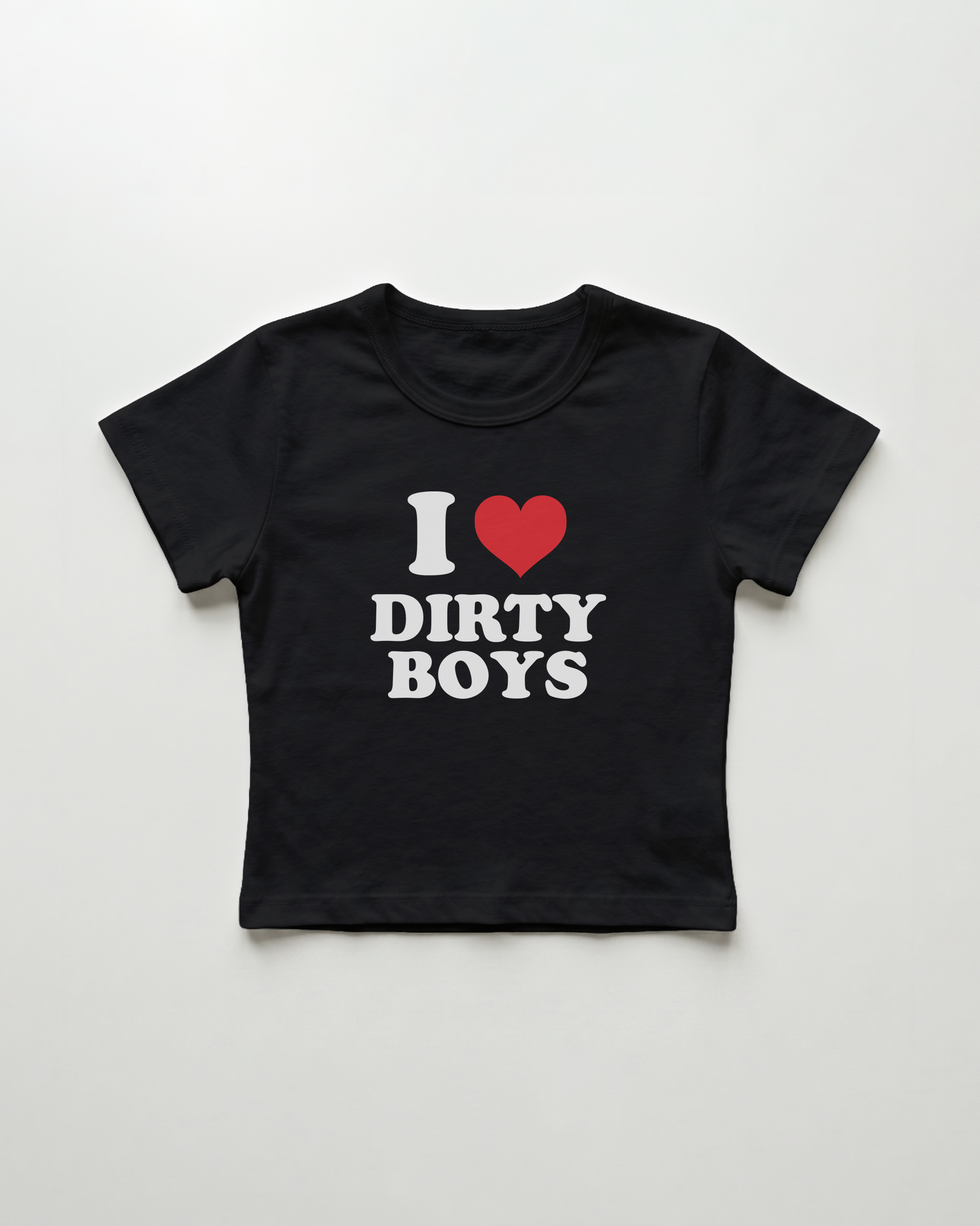 I love dirty boys cropped Baby Tee Schwarz | Lolita Sinz