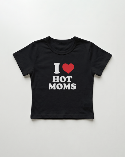 I love hot moms cropped Baby Tee Schwarz | Lolita Sinz