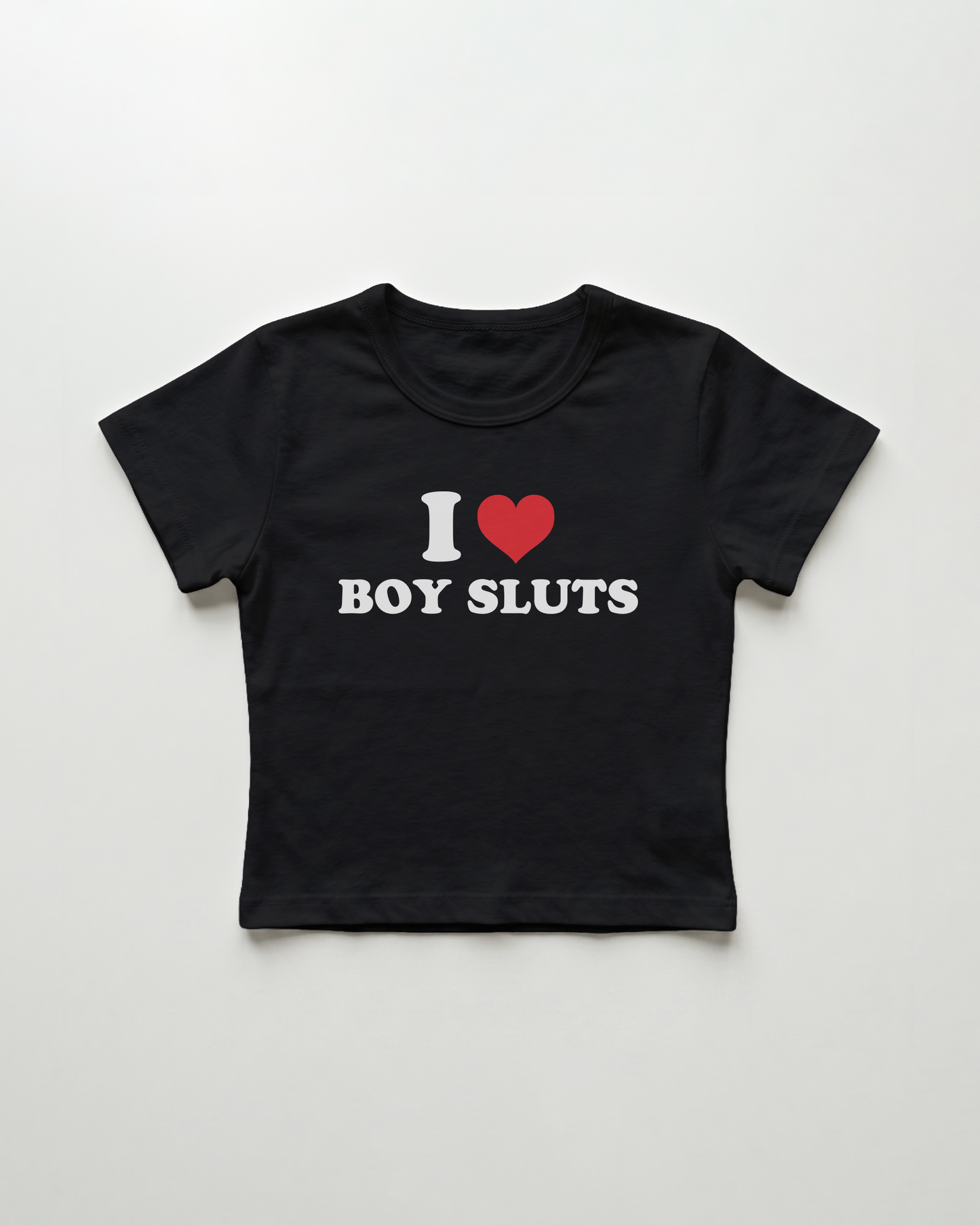 I love boy sluts cropped Baby Tee Schwarz | Lolita Sinz