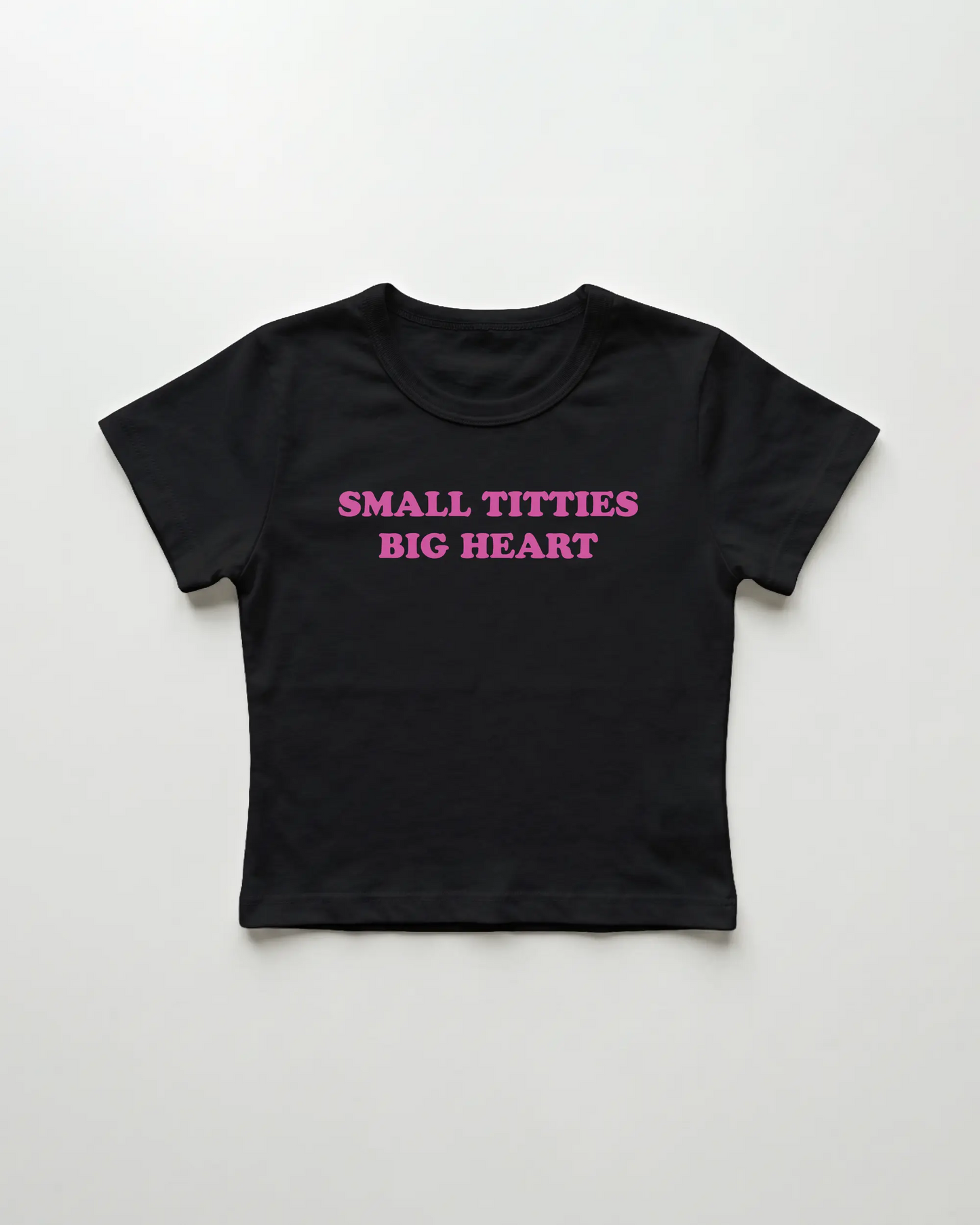 small titties big heart cropped Baby Tee Schwarz | Lolita Sinz
