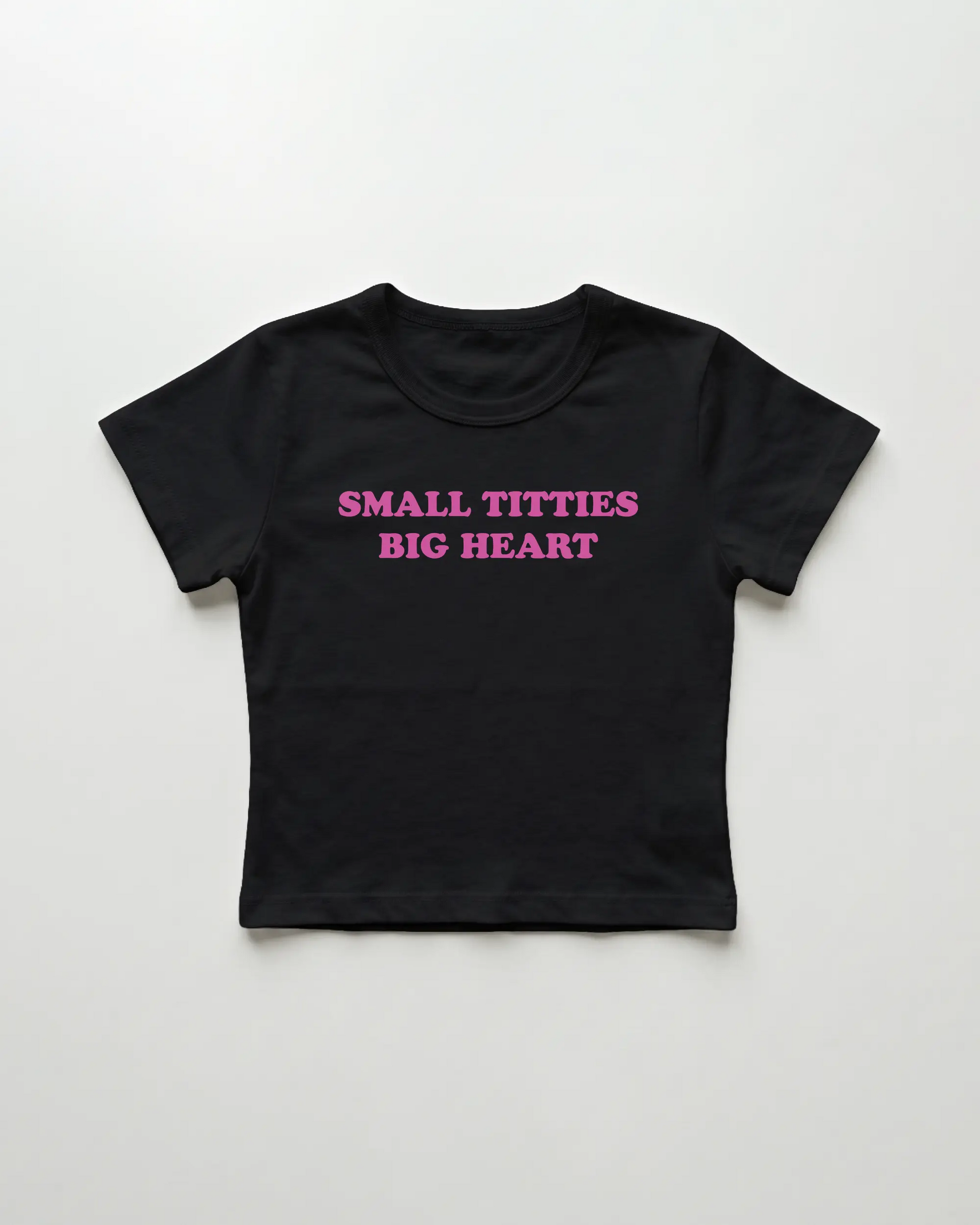small titties big heart cropped Baby Tee Schwarz | Lolita Sinz