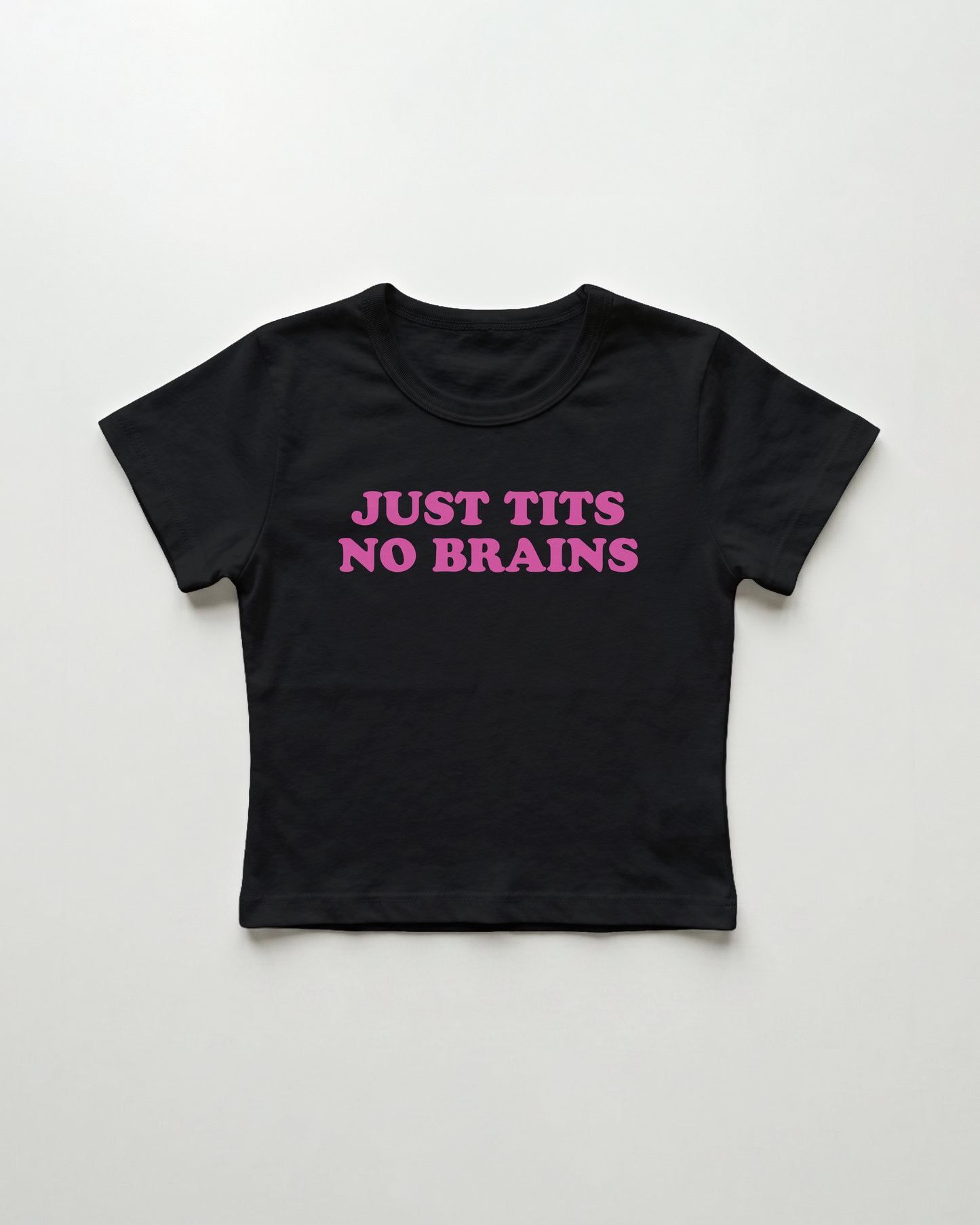 just tits no brains cropped Baby Tee Schwarz | Lolita Sinz