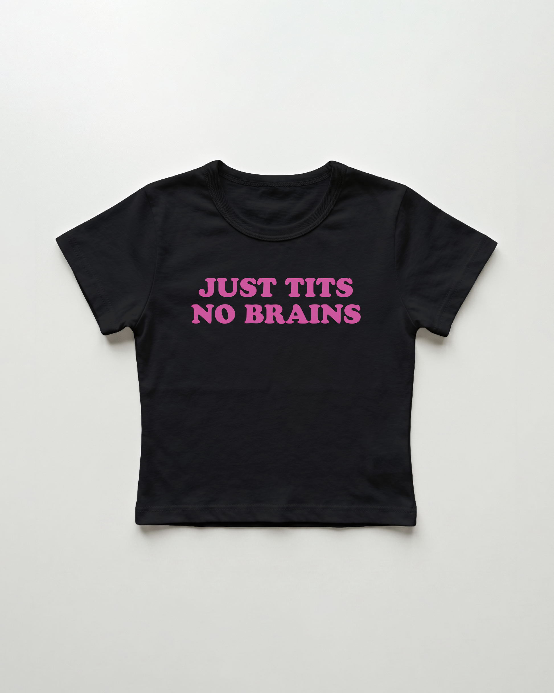 just tits no brains cropped Baby Tee Schwarz | Lolita Sinz