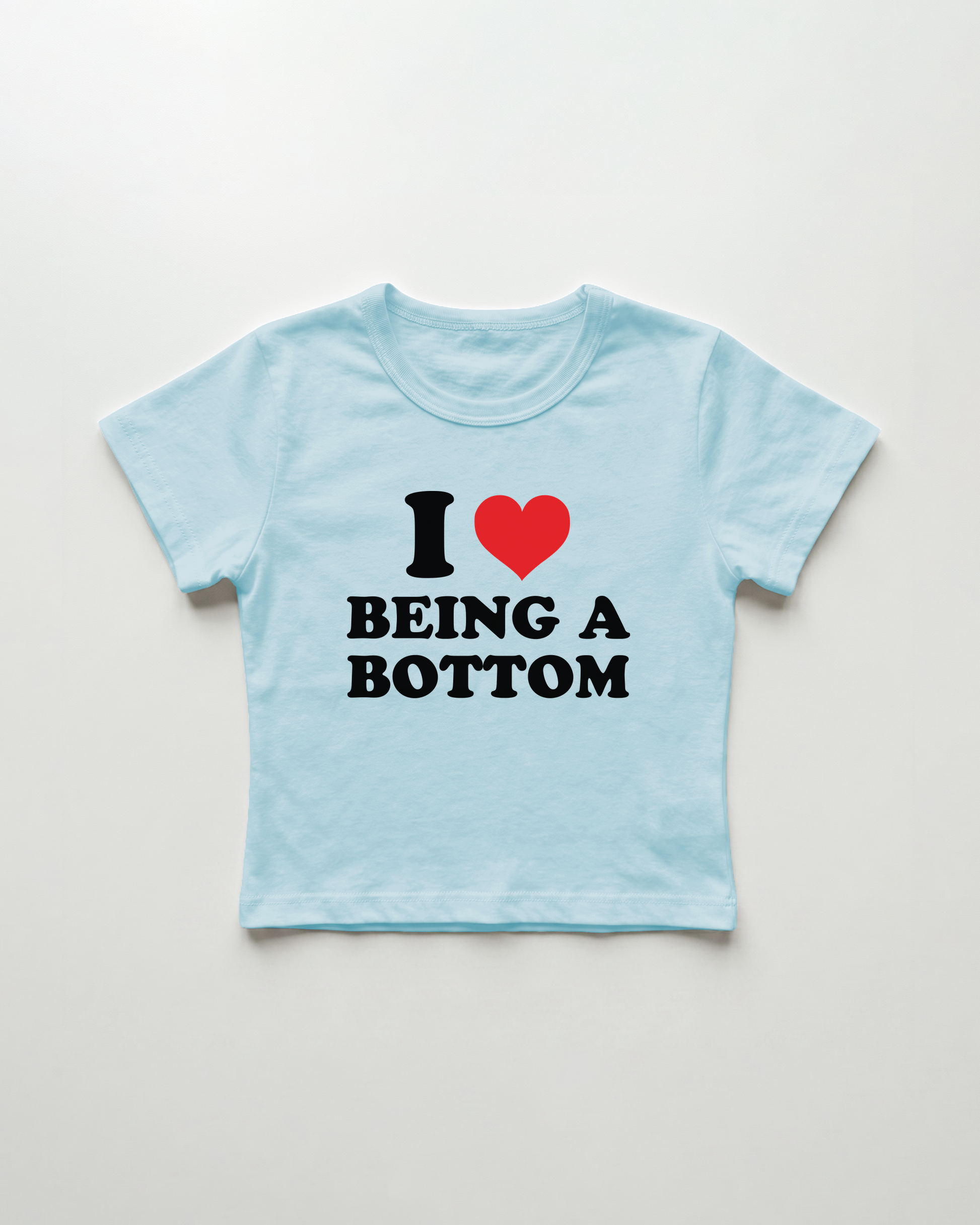 I love being a bottom cropped Baby Tee Blue | Lolita Sinz