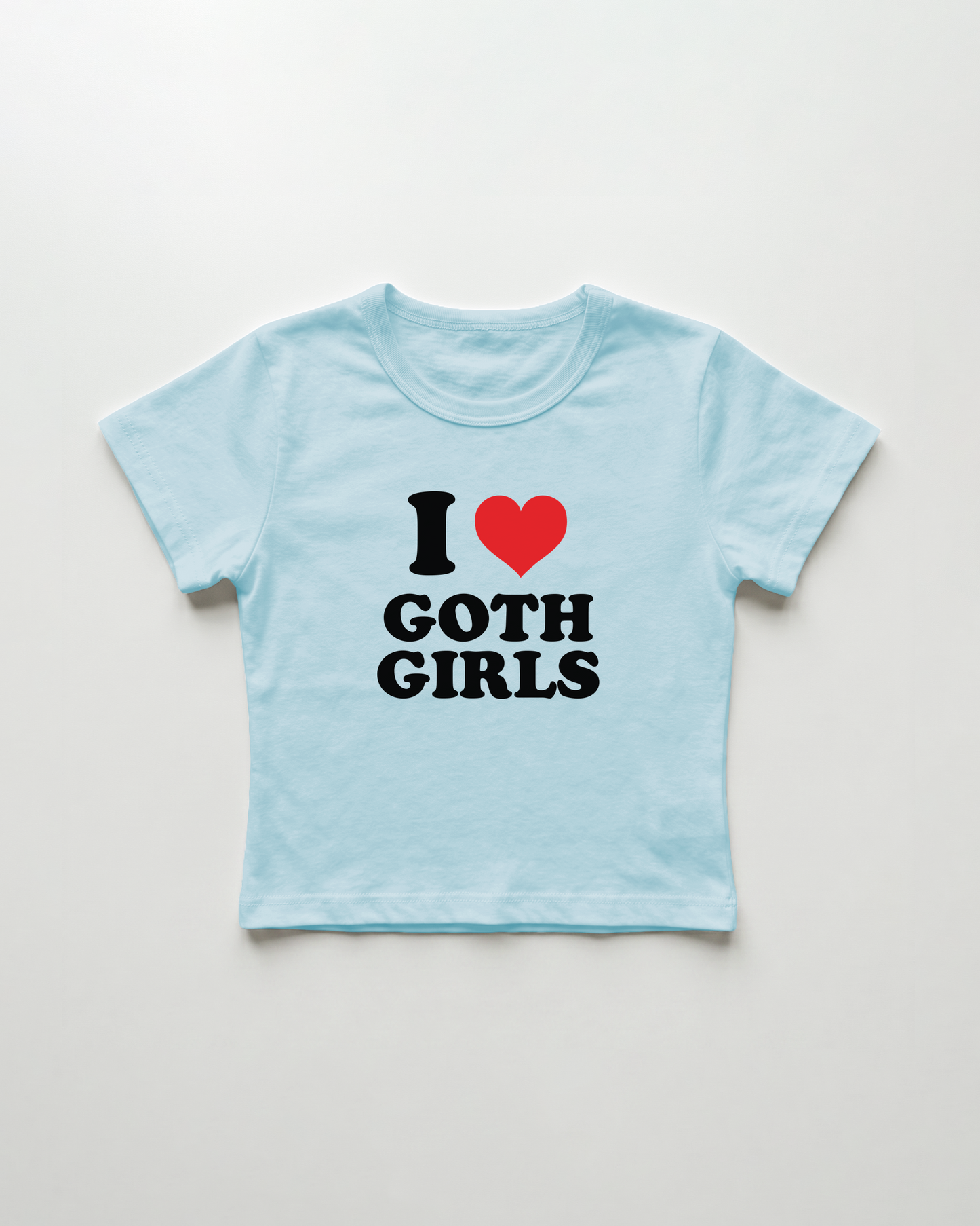 I love goth girls cropped Baby Tee Blue | Lolita Sinz