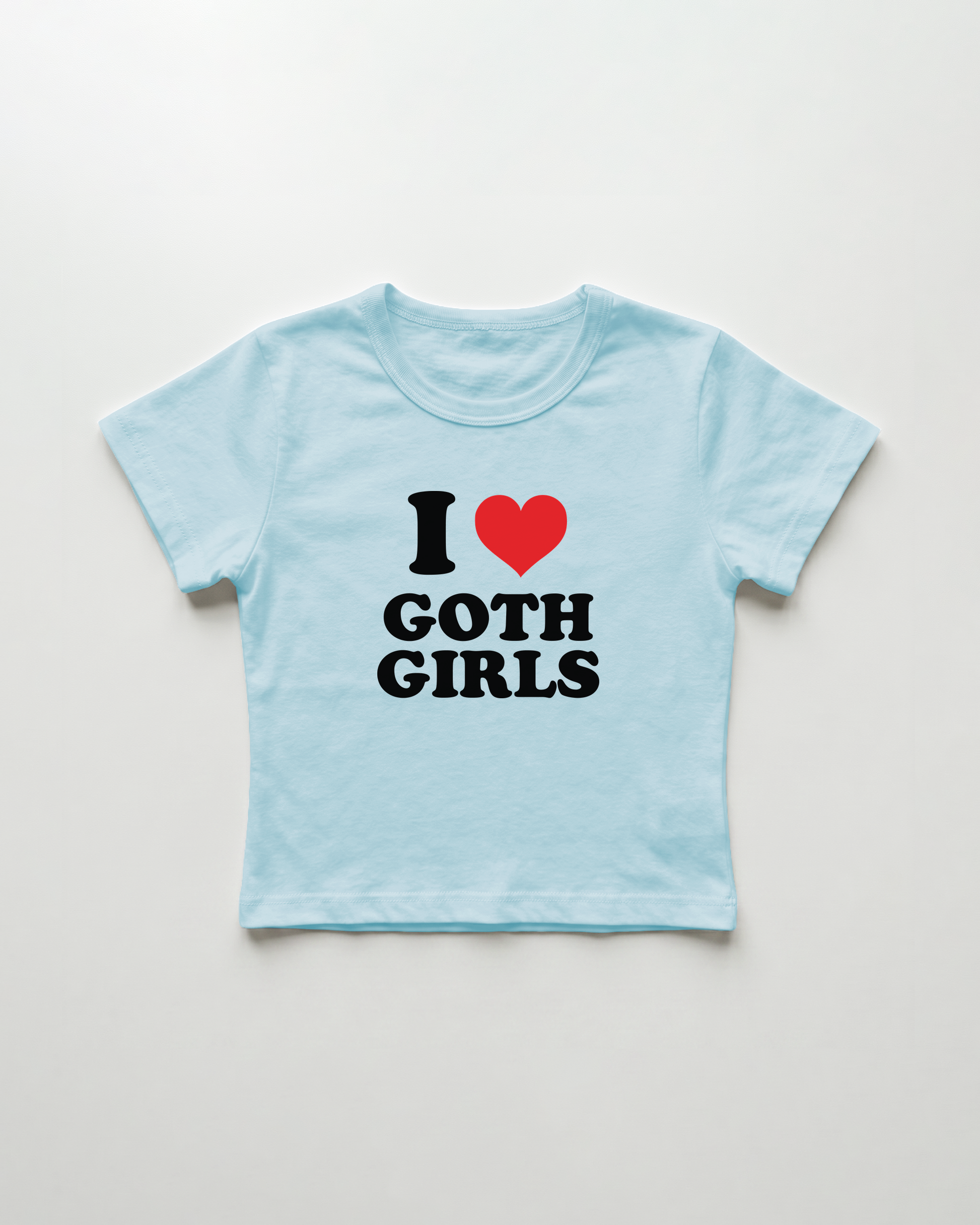 I love goth girls cropped Baby Tee Blue | Lolita Sinz