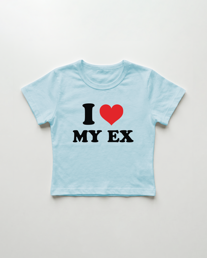 I love my ex cropped Baby Tee Blue | Lolita Sinz