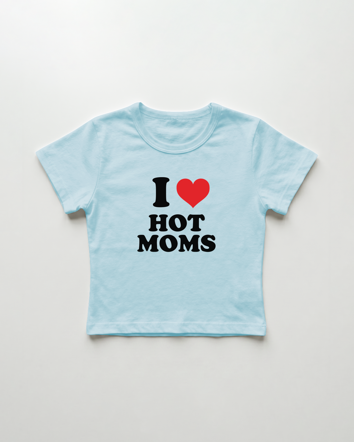 I love hot moms cropped Baby Tee Blue | Lolita Sinz