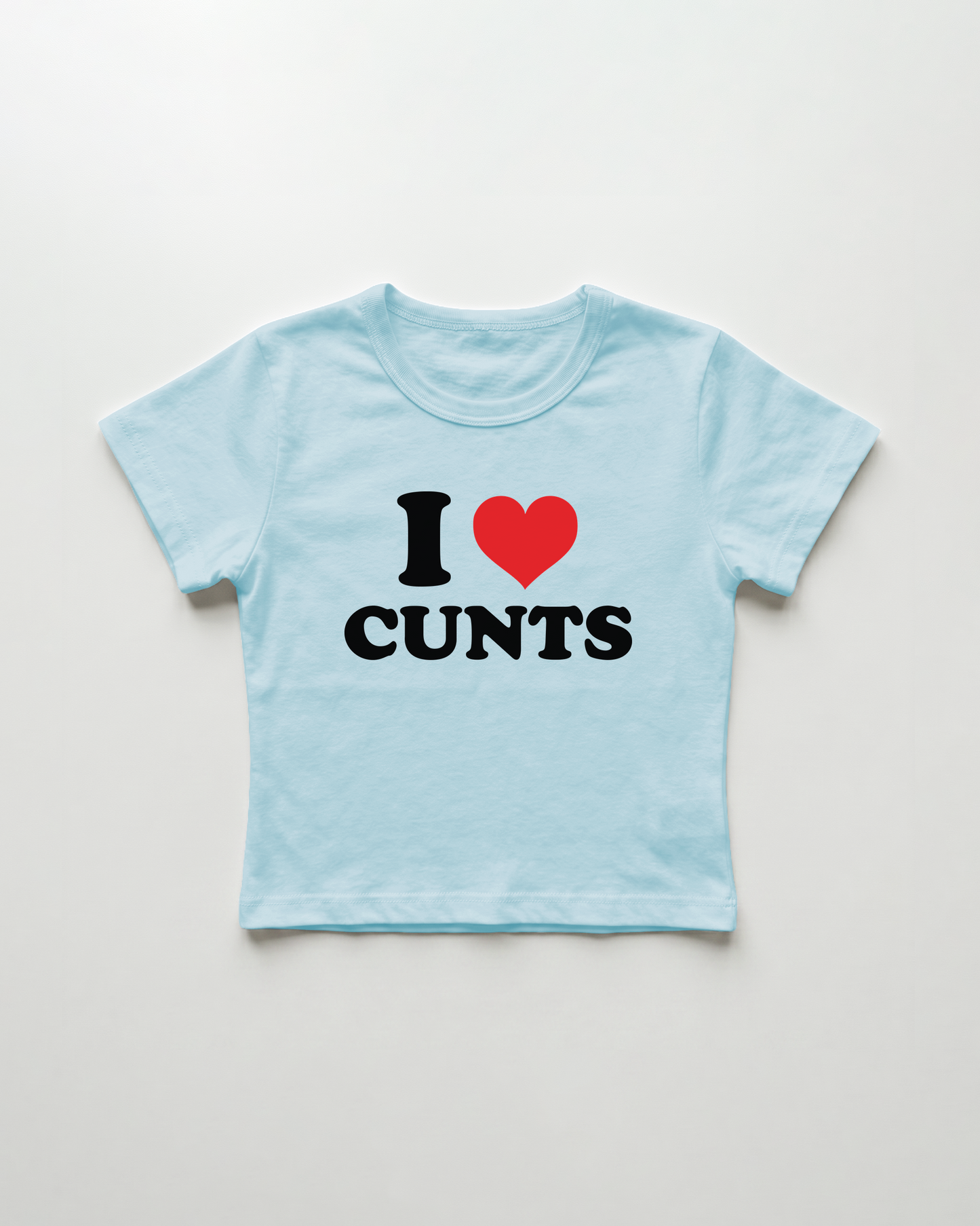 I love cunts cropped Baby Tee Blue | Lolita Sinz