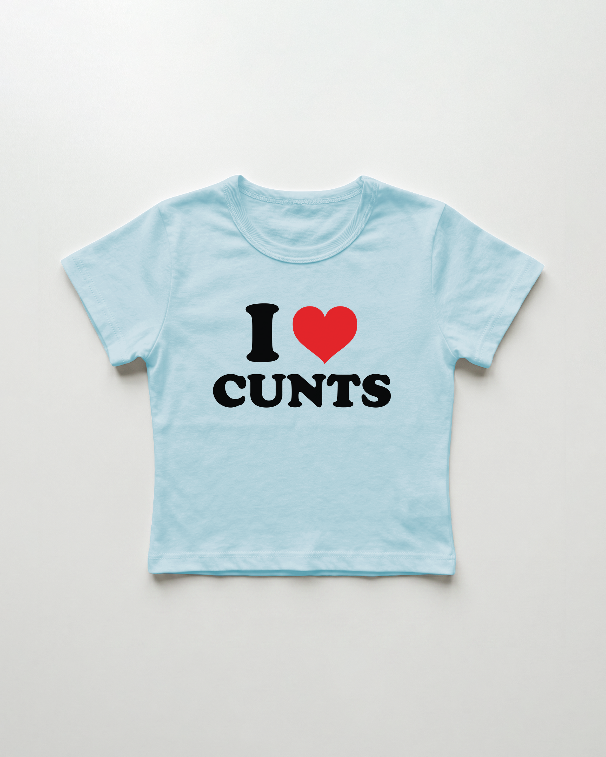 I love cunts cropped Baby Tee Blue | Lolita Sinz