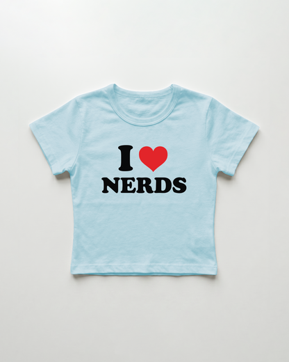 I love nerds cropped Baby Tee Blue | Lolita Sinz