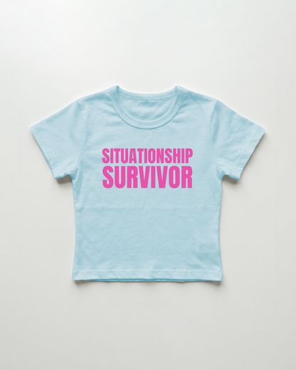 situationship survivor cropped Baby Tee