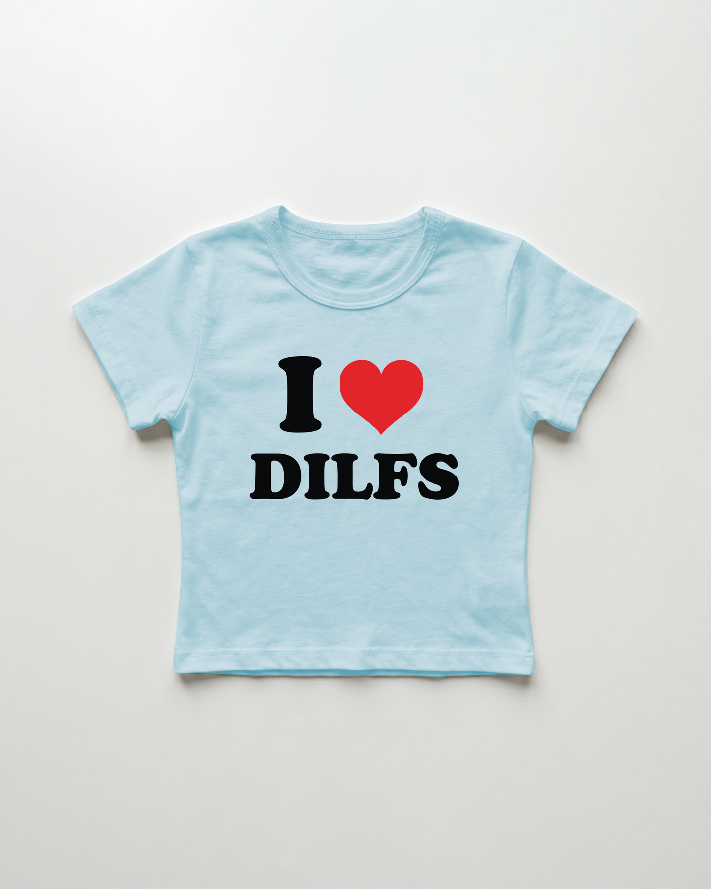 I love dilfs cropped Baby Tee Blue | Lolita Sinz