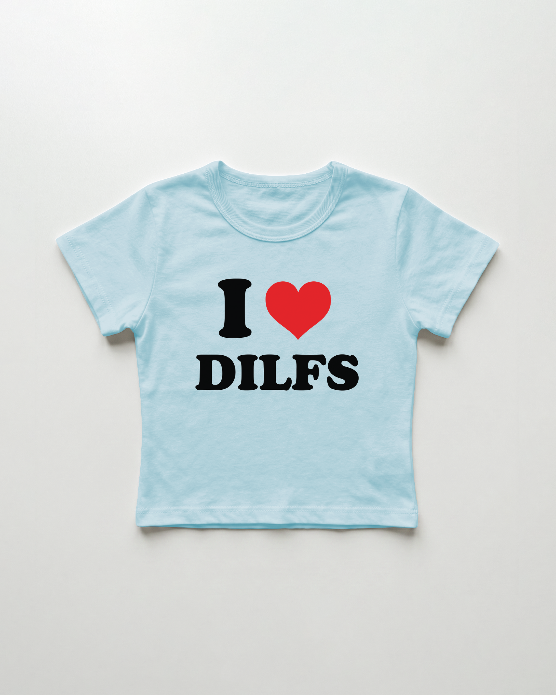 I love dilfs cropped Baby Tee Blue | Lolita Sinz