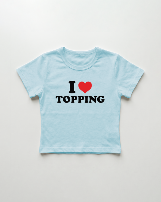I love topping cropped Baby Tee Blue | Lolita Sinz