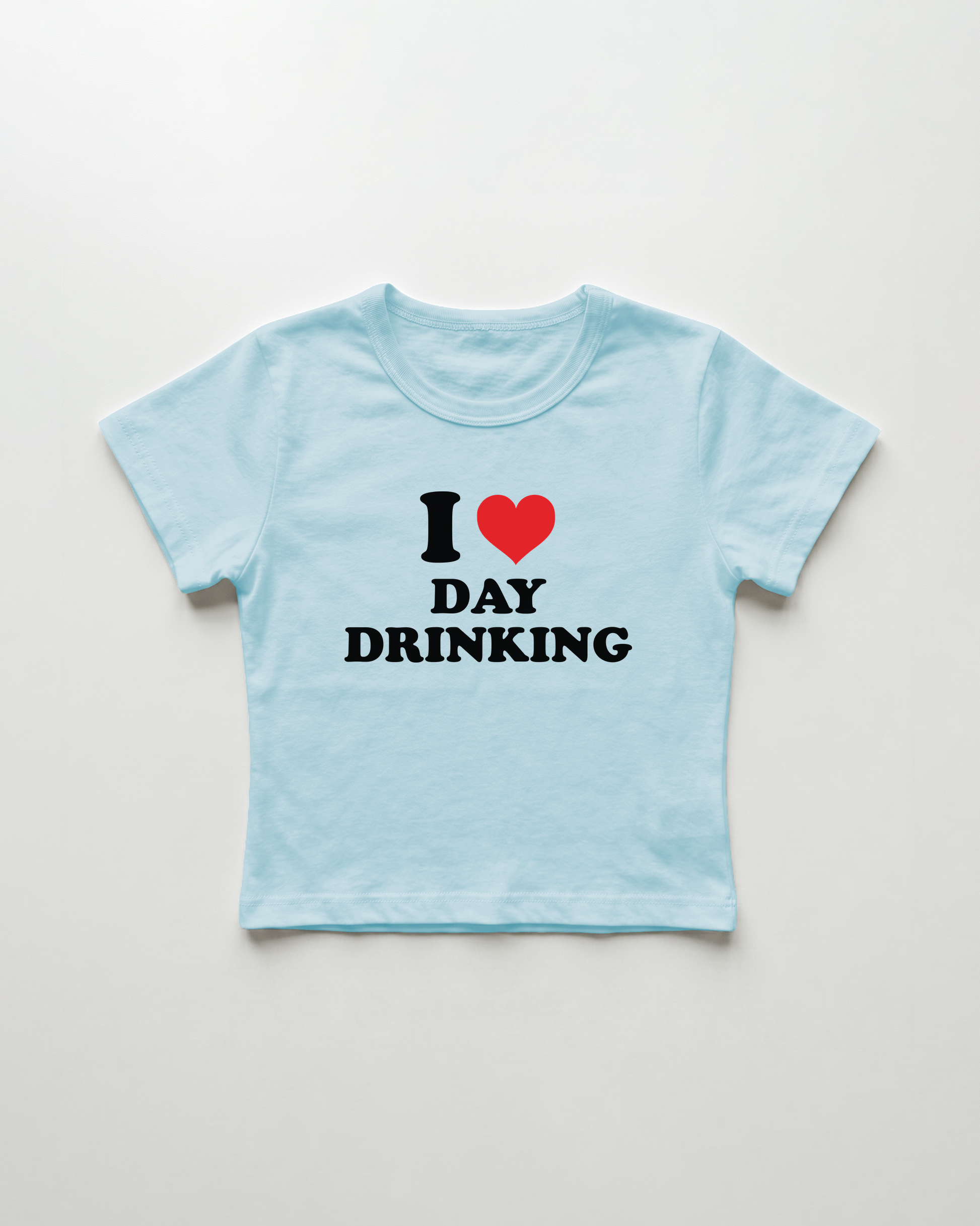 I love day drinking cropped Baby Tee Blue | Lolita Sinz