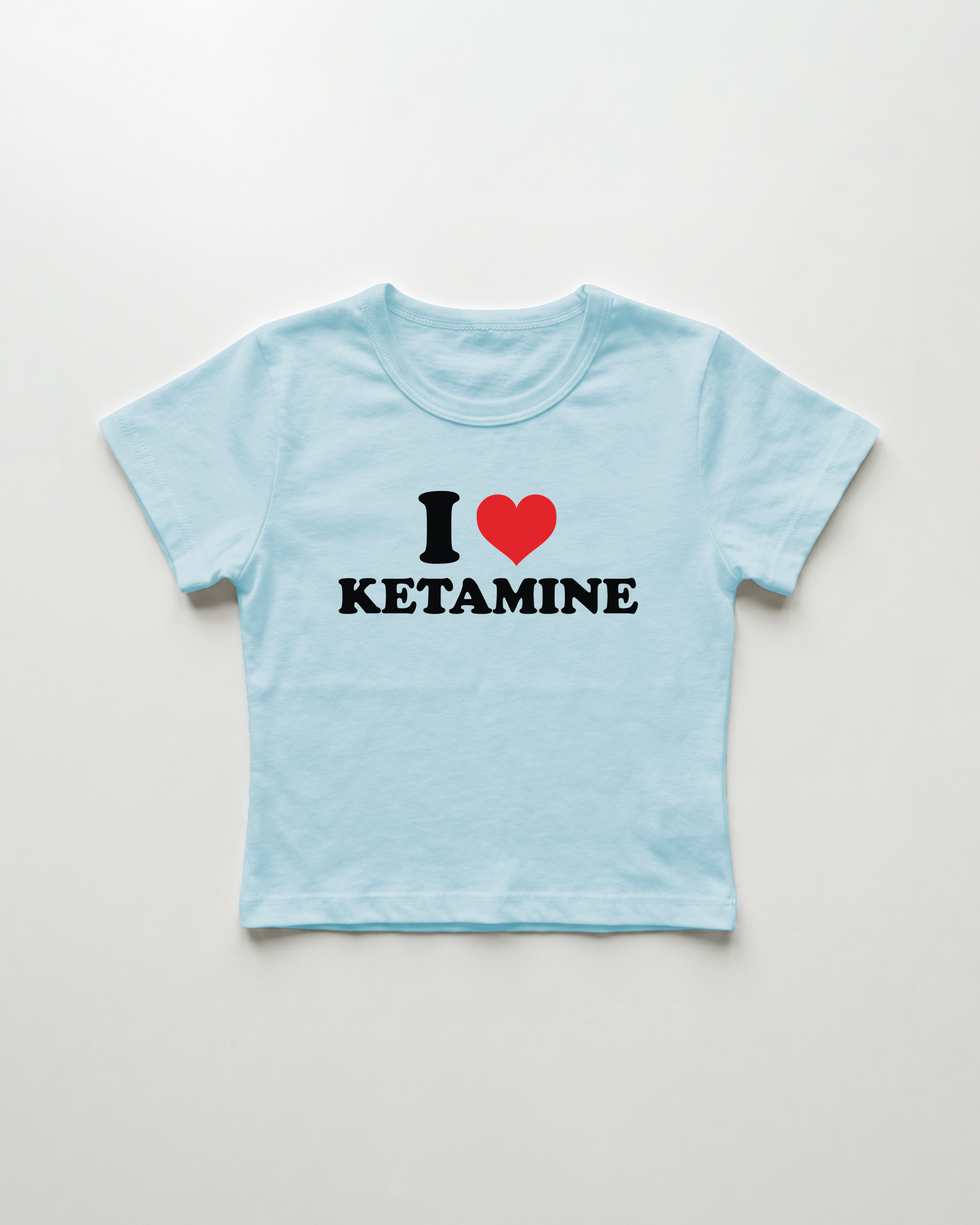 I love ketamine cropped Baby Tee Blue | Lolita Sinz