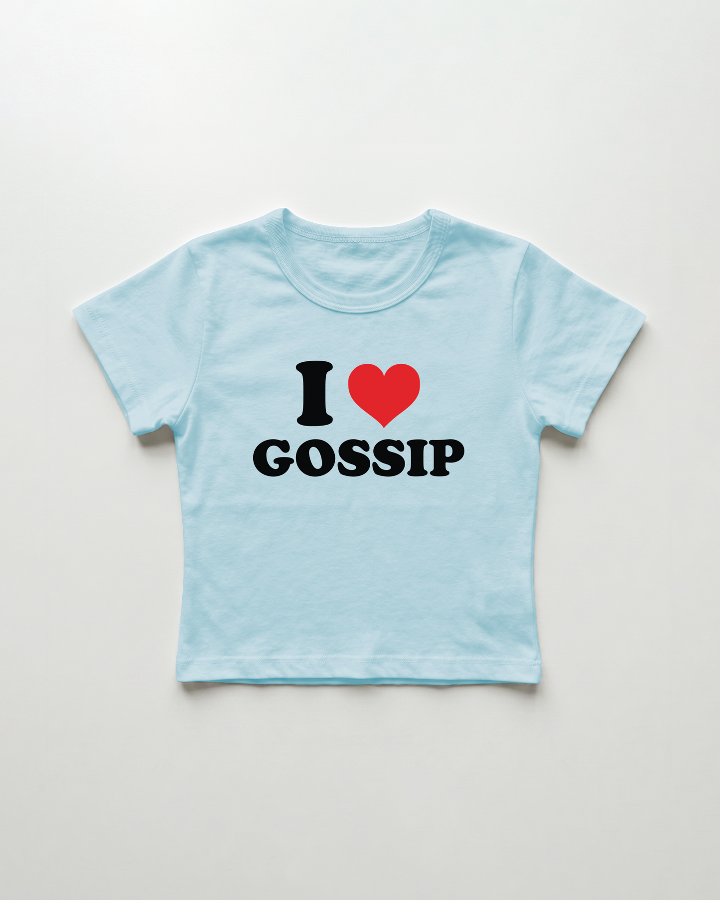 I love gossip cropped Baby Tee Blue | Lolita Sinz