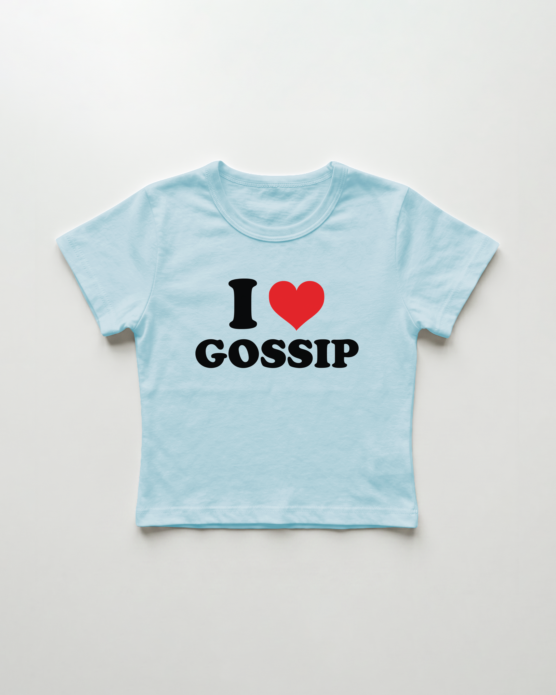 I love gossip cropped Baby Tee Blue | Lolita Sinz