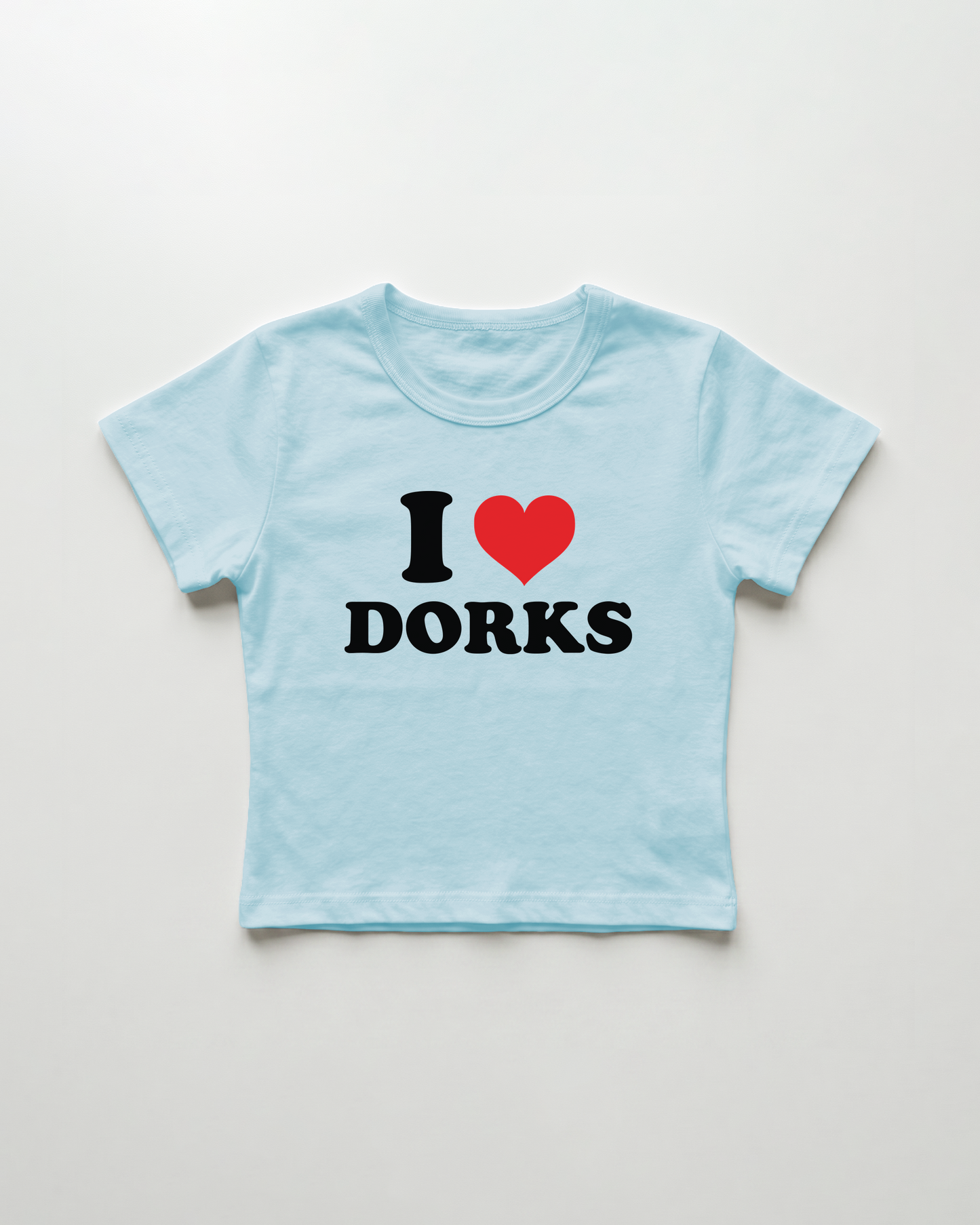 I love dorks cropped Baby Tee Blue | Lolita Sinz