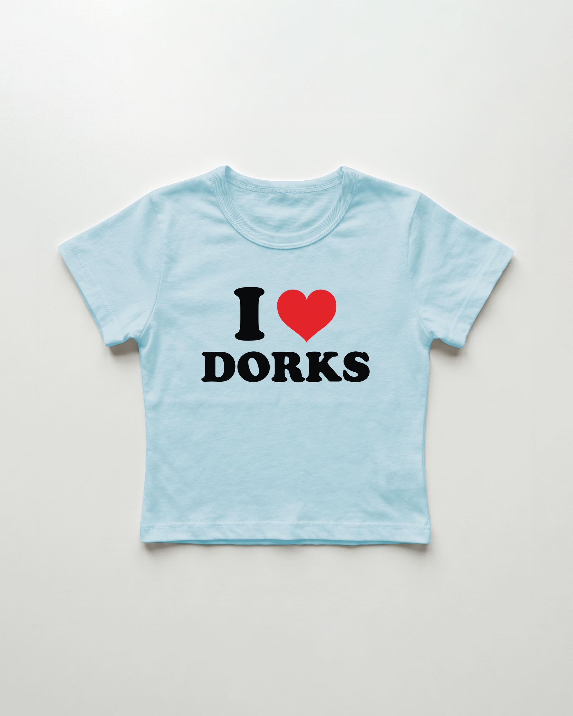 I love dorks cropped Baby Tee Blue | Lolita Sinz