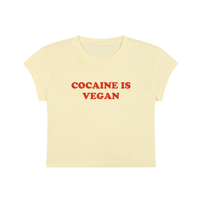 Cocaine Is Vegan Cropped T-Shirt