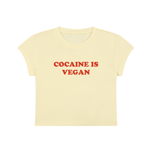 Cocaine Is Vegan Cropped T-Shirt