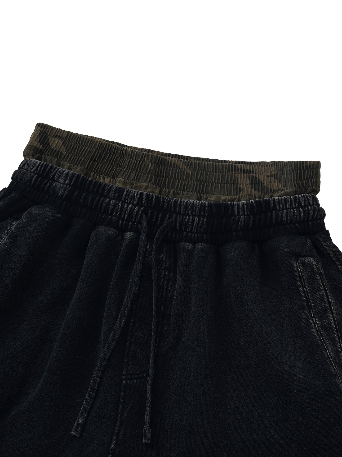 Unisex Vintage Wash Distressed Wide Leg Shorts