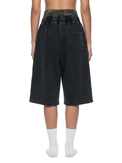 Unisex Vintage Wash Distressed Wide Leg Shorts