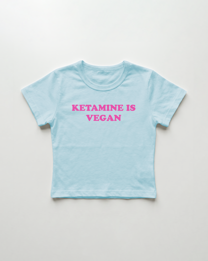 ketamine is vegan cropped Baby Tee