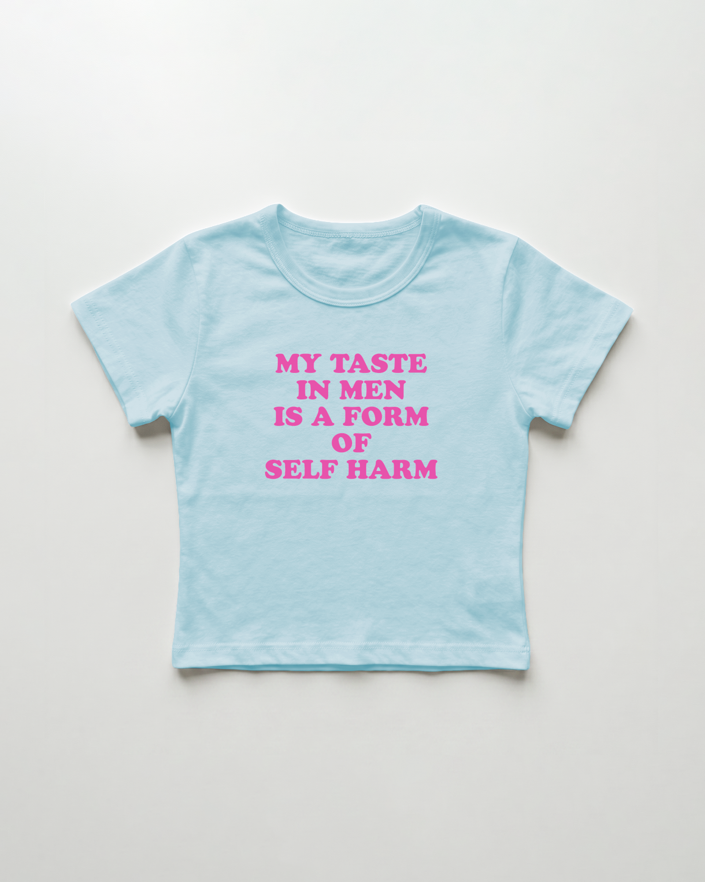 my taste in men is a form of self harm cropped Baby Tee