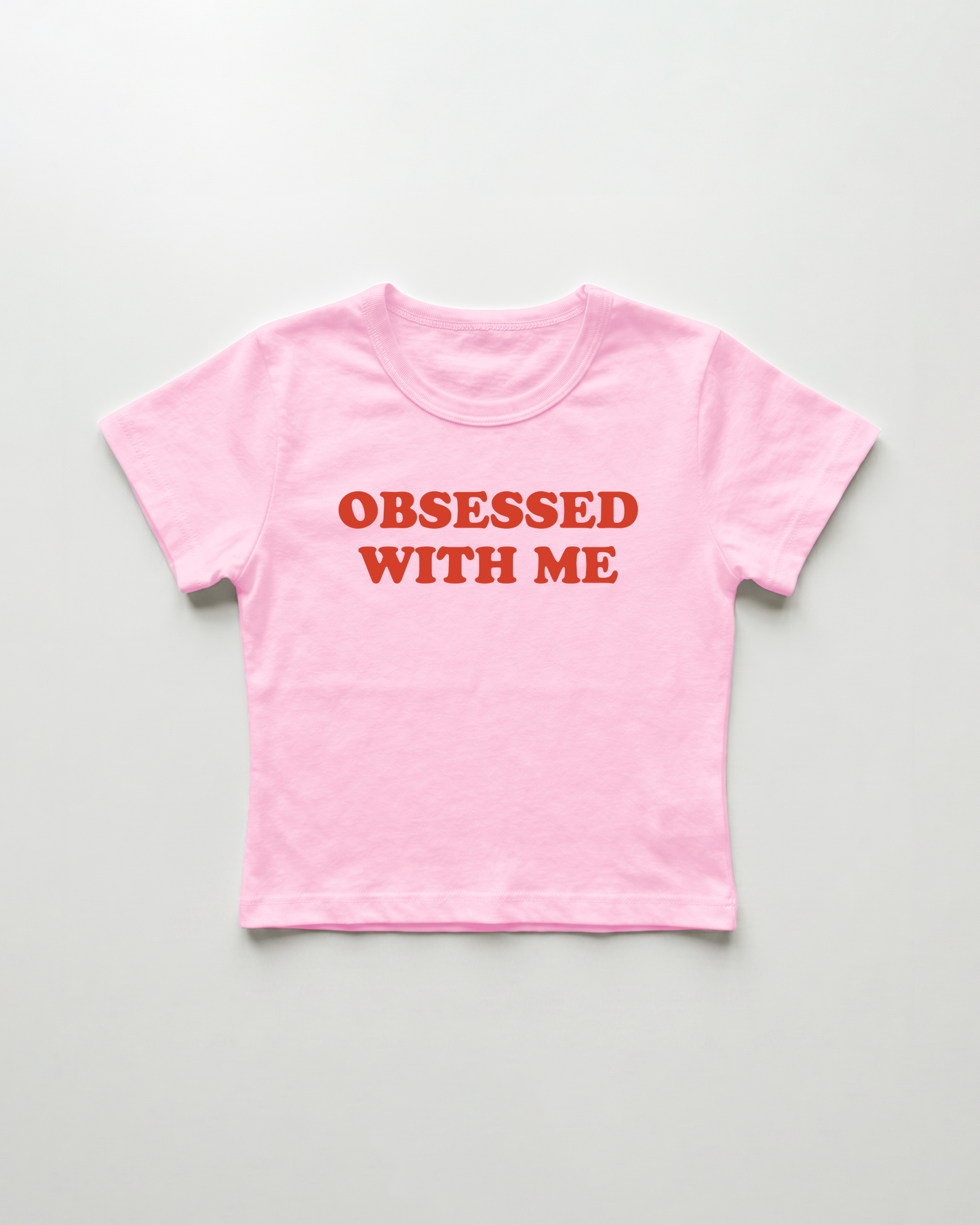 obsessed with me cropped Baby Tee Pink | Lolita Sinz