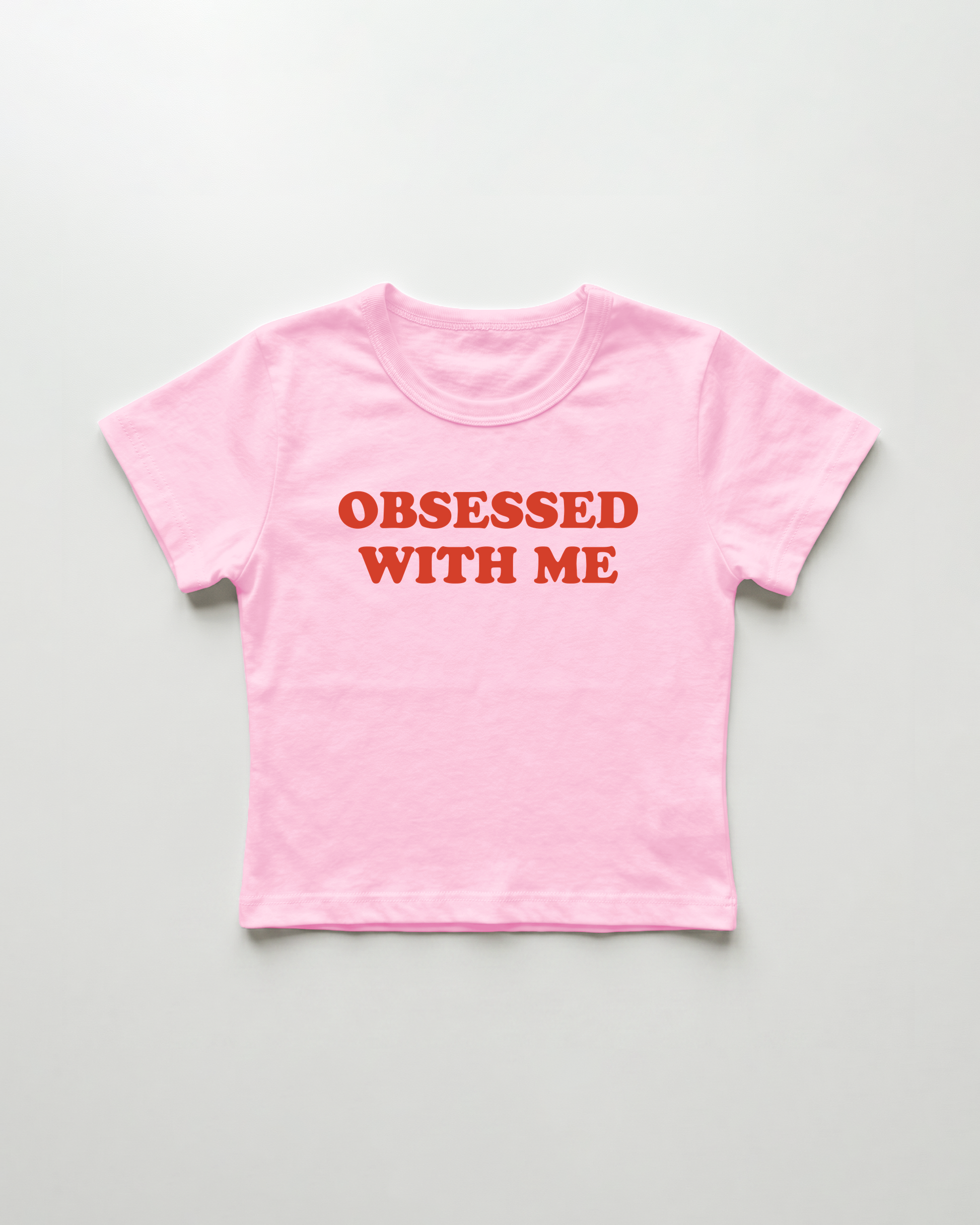 obsessed with me cropped Baby Tee Pink | Lolita Sinz