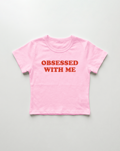 obsessed with me cropped Baby Tee Pink | Lolita Sinz