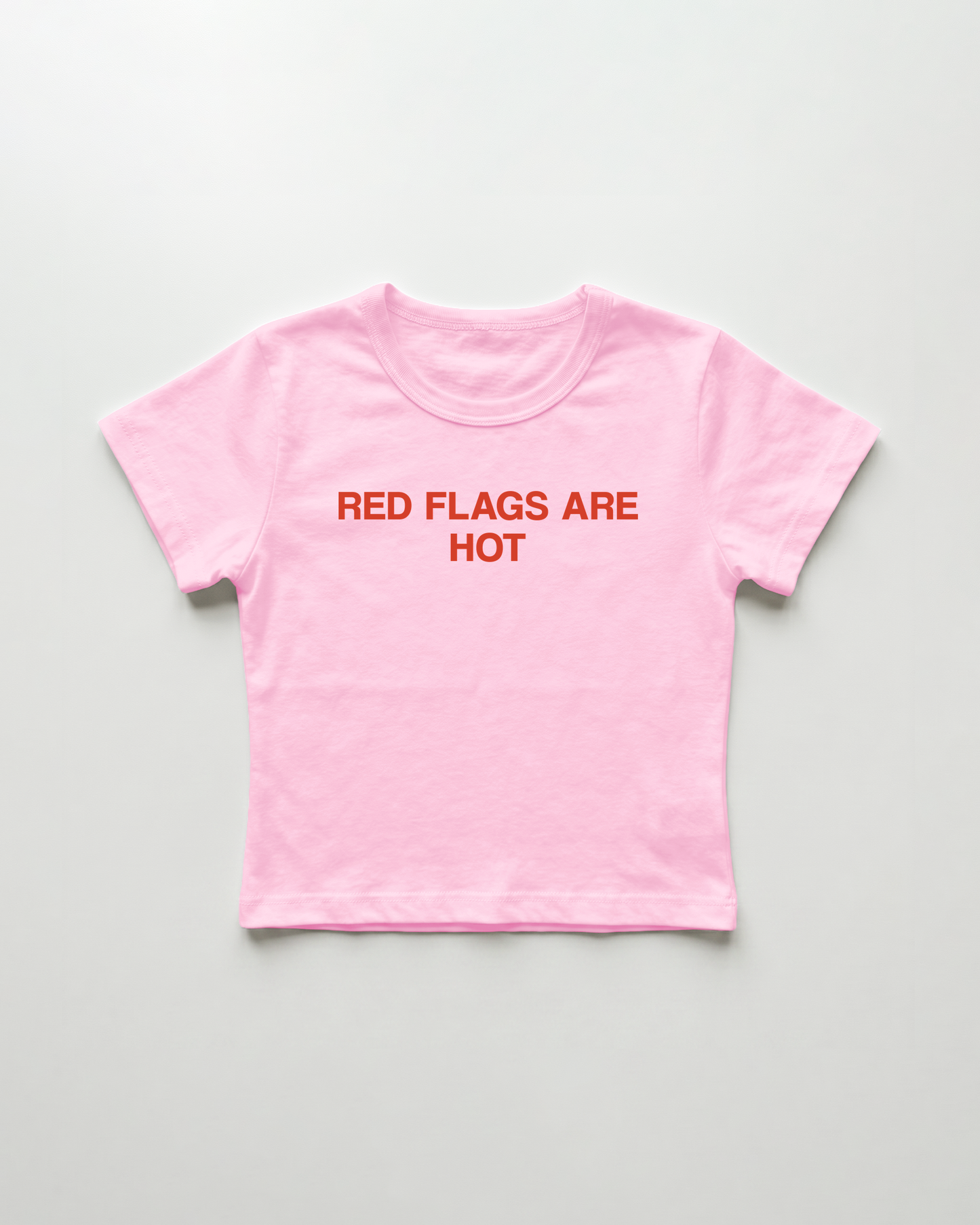 red flags are hot cropped Baby Tee Pink | Lolita Sinz