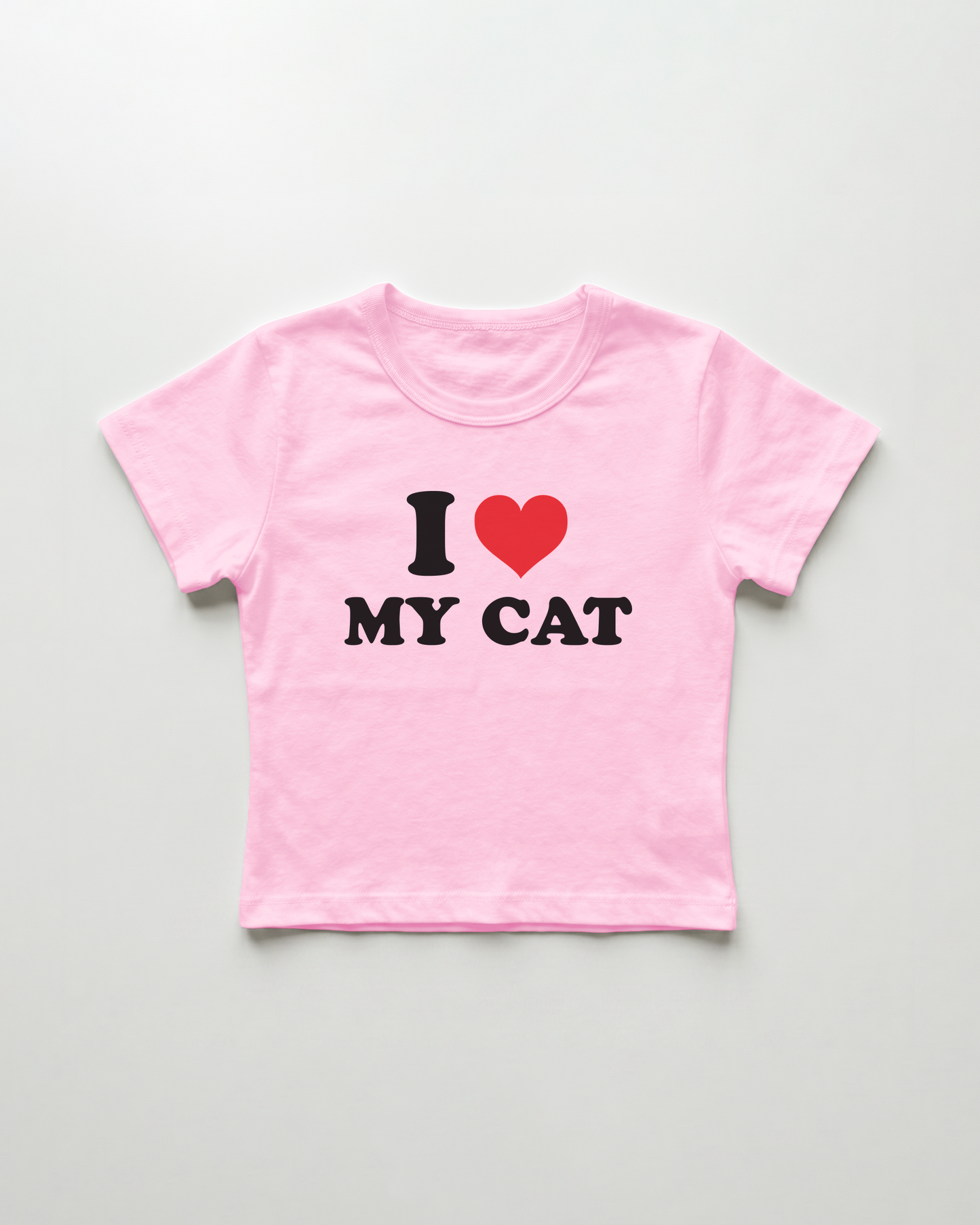 I love my cat cropped Baby Tee Pink | Lolita Sinz