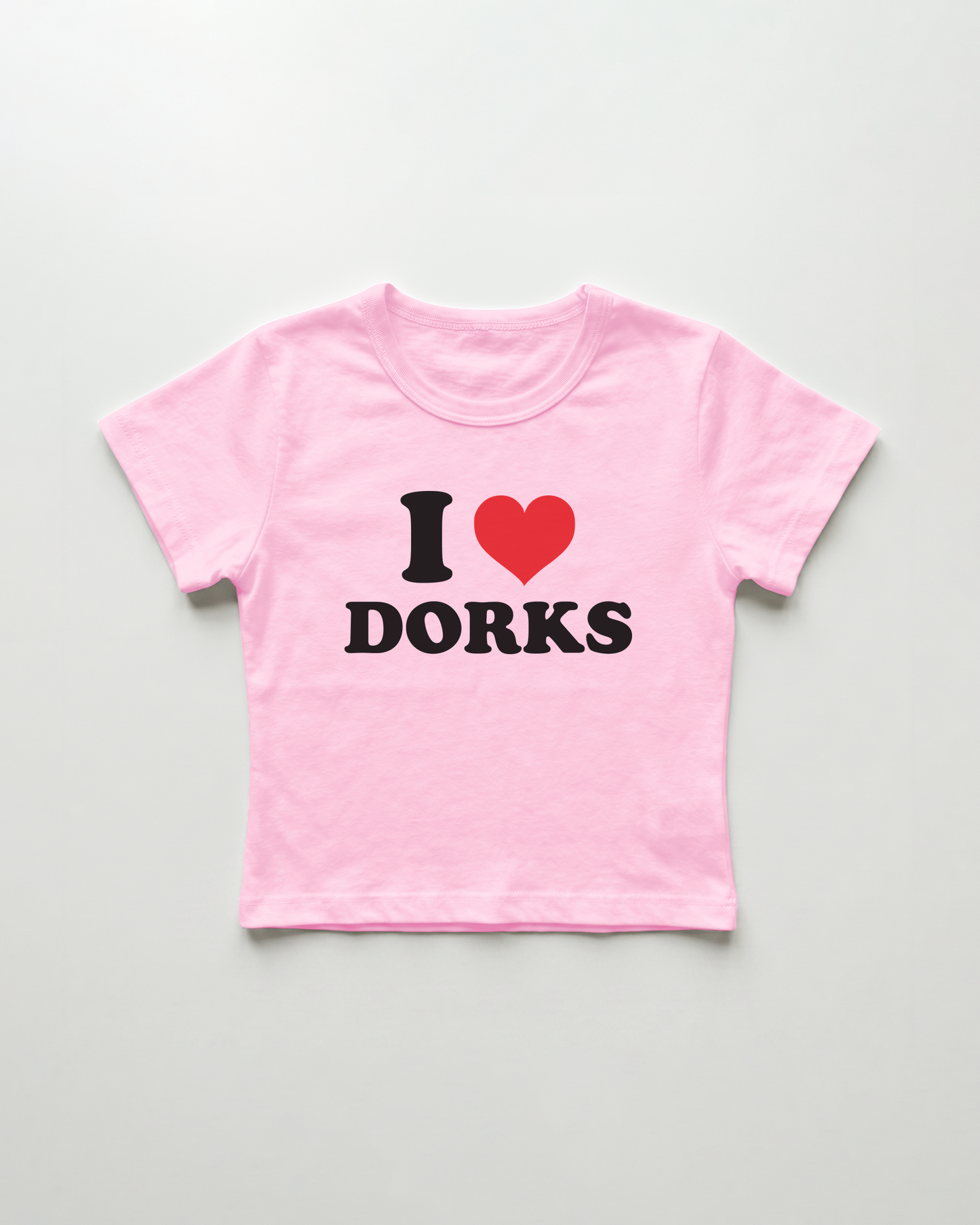 I love dorks cropped Baby Tee Pink | Lolita Sinz